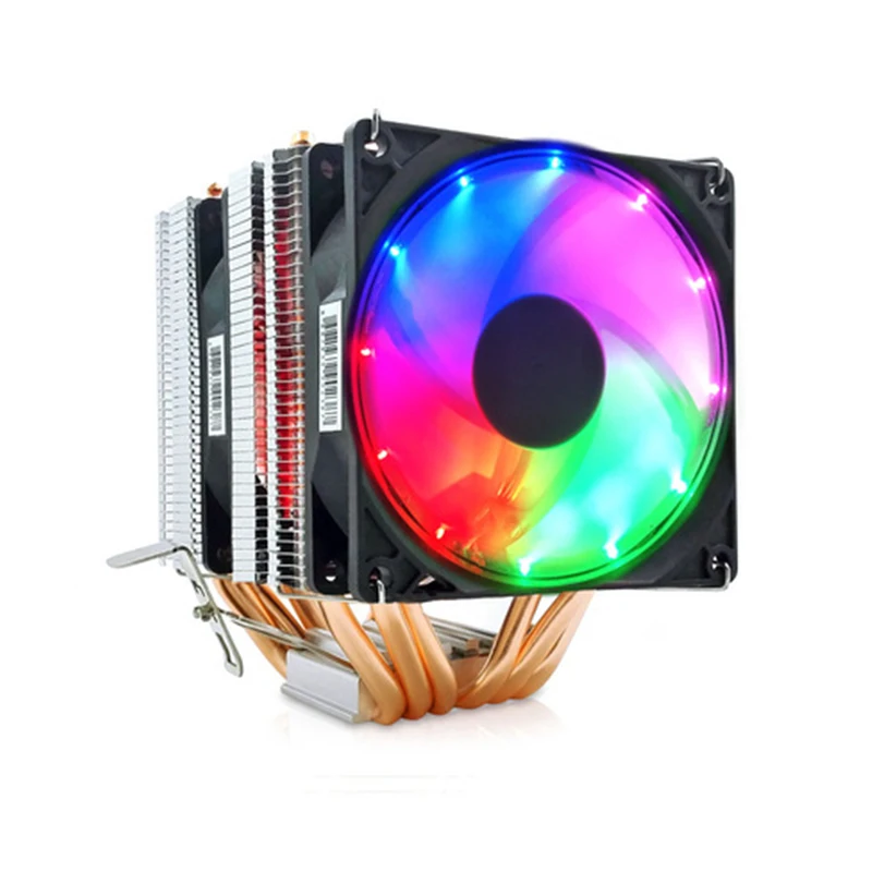 

Gicisky CPU Cooling Fans 6 Heat Pipes CPU Cooler 4 Pin PWM RGB PC quiet Intel LGA 2011 775 1200 1150 1151 1155 AMD AM3 AM4 90mm