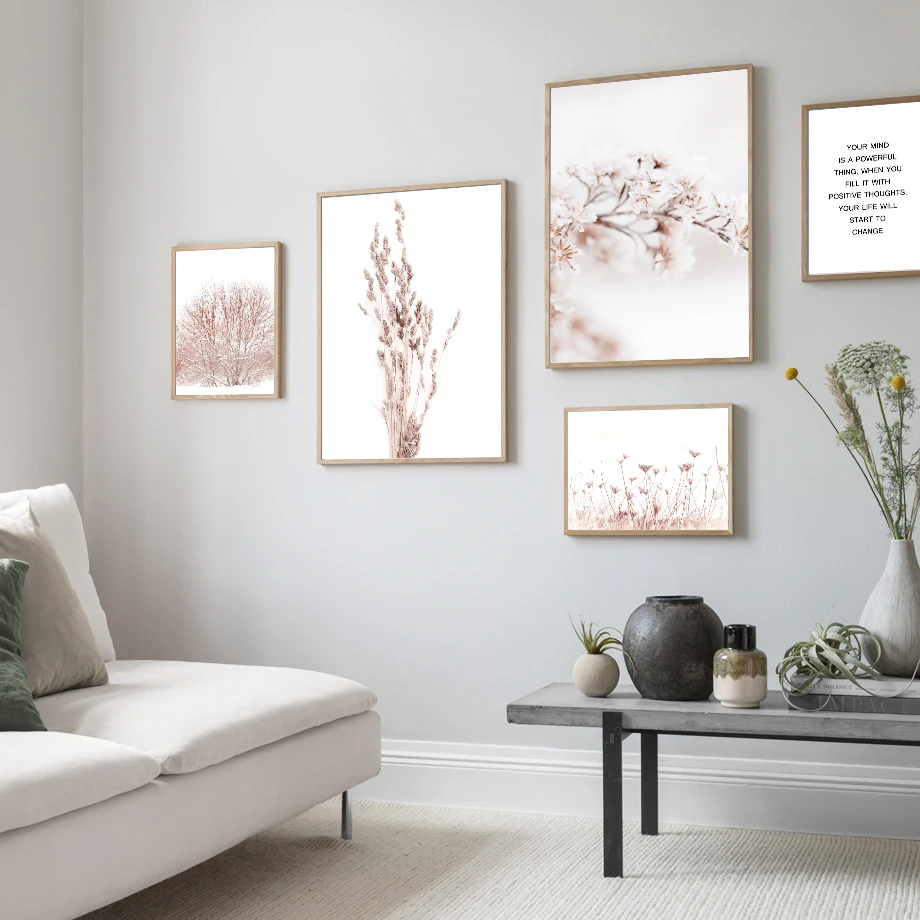Snow Tree Dandelion Flower Reed Leaf Plant Print Canvas Painting Home Decor Posters Wall Art Pictures Living Room Decoration | Дом и сад