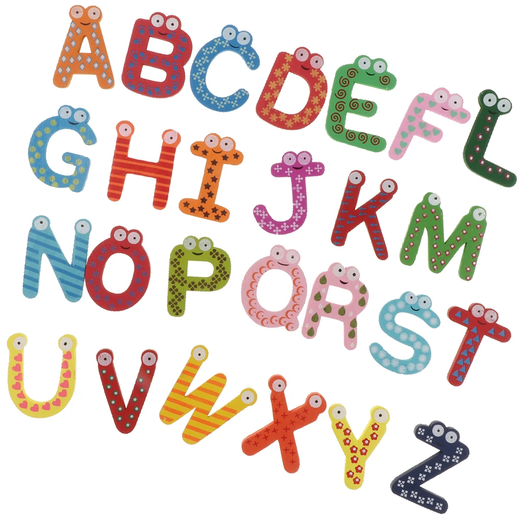

Kids Fridge Magnets Magnetic Letters Wooden Alphabet English
