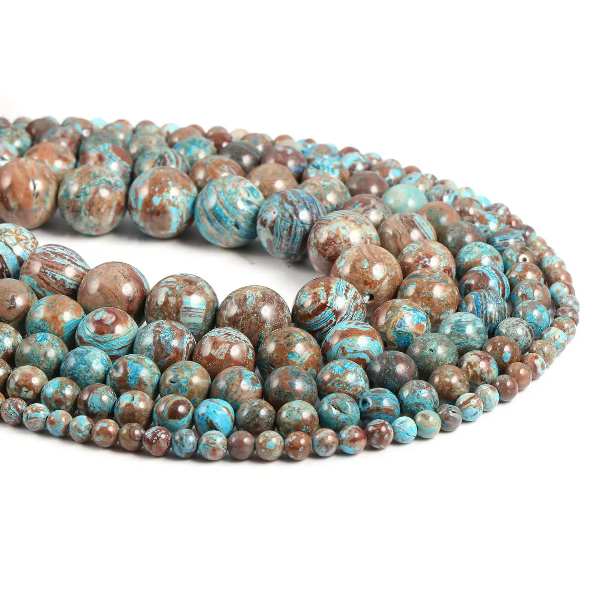 

Natural Stone Blue Pattern Agates Beads 4 6 8 10 12mm Round Loose Beads for Jewelry Bracelet Making DIY Accessories