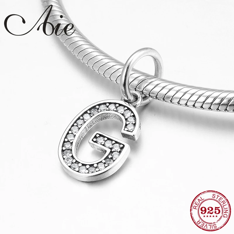 Бусины из серебра 925 пробы с буквой G для изготовления ювелирных изделий|Бусины| |