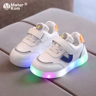 Кроссовки Детские со светодиодной подсветильник кой, обувь для начинающих ходить мальчиков и девочек, размеры 21-30