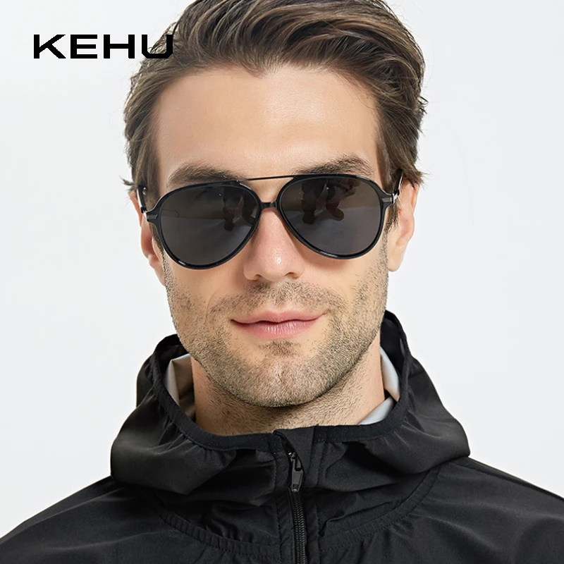 KEHU высокая мода нестандартные мужские поляризованные солнцезащитные очки Ретро