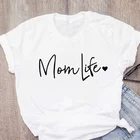 Футболка женская с надписью Mom Life, простая повседневная модная рубашка с коротким рукавом, на лето