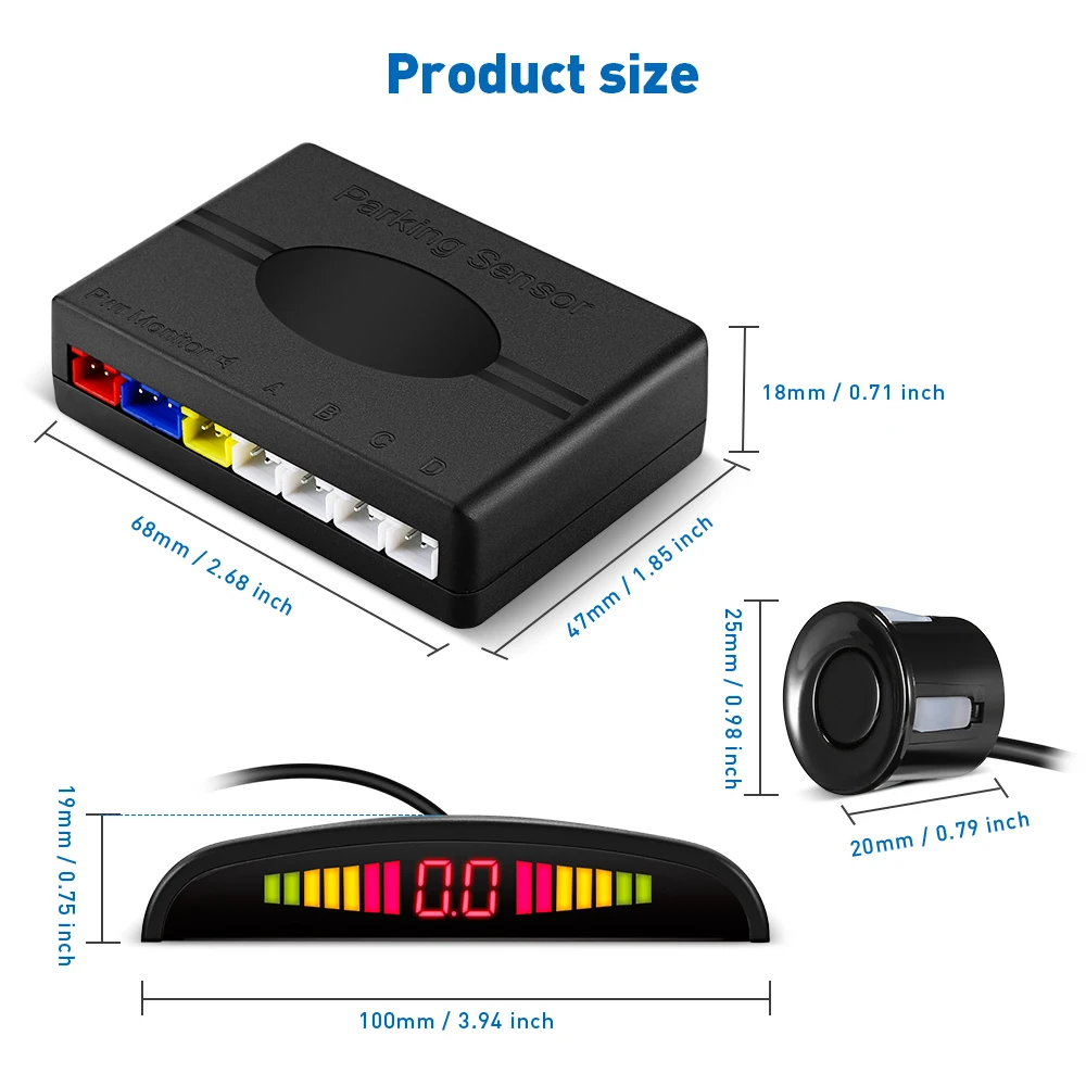 Датчик парковки автомобиля с 4 датчиками светодиодный дисплей запасной