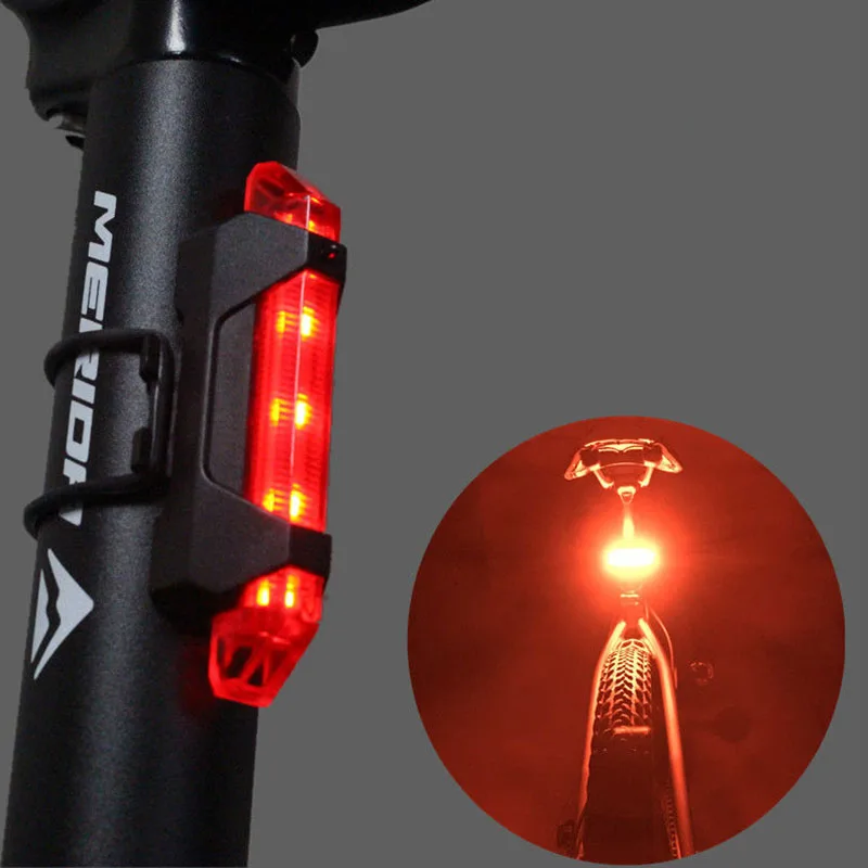 1 PCS RED LIGHT Велосипедный светильник USB Перезаряжаемый Велосипедный свет, светодиодные задние фонари Передняя безопасность заднего хвоста Предупреждение велосипедный портативный светильник - Цвет: 1 PCS RED LIGHT