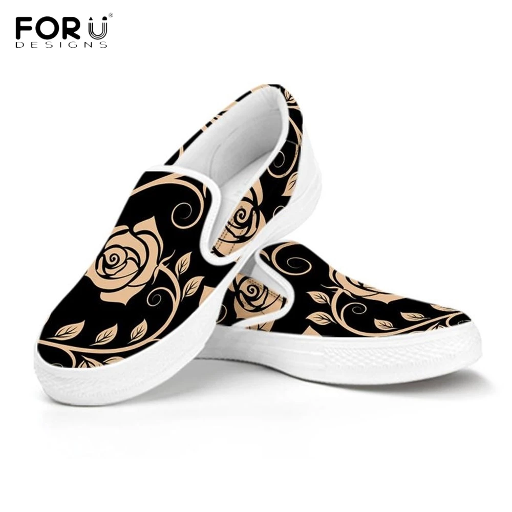 Женские кроссовки с цветочным принтом FORUDESIGNS удобные повседневные туфли на