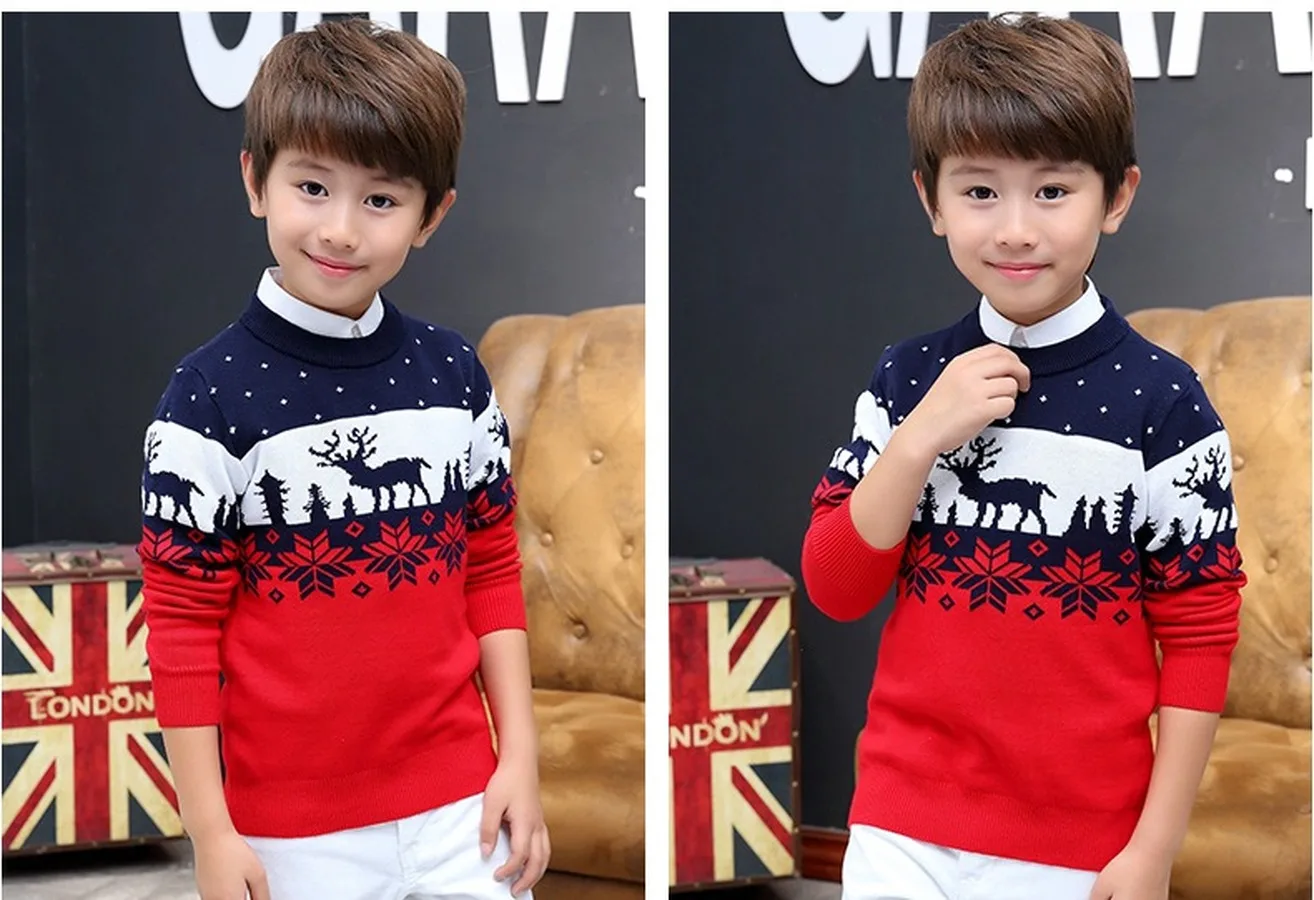 Свитер для мальчика-подростка рождественские детские Зимние Повседневные