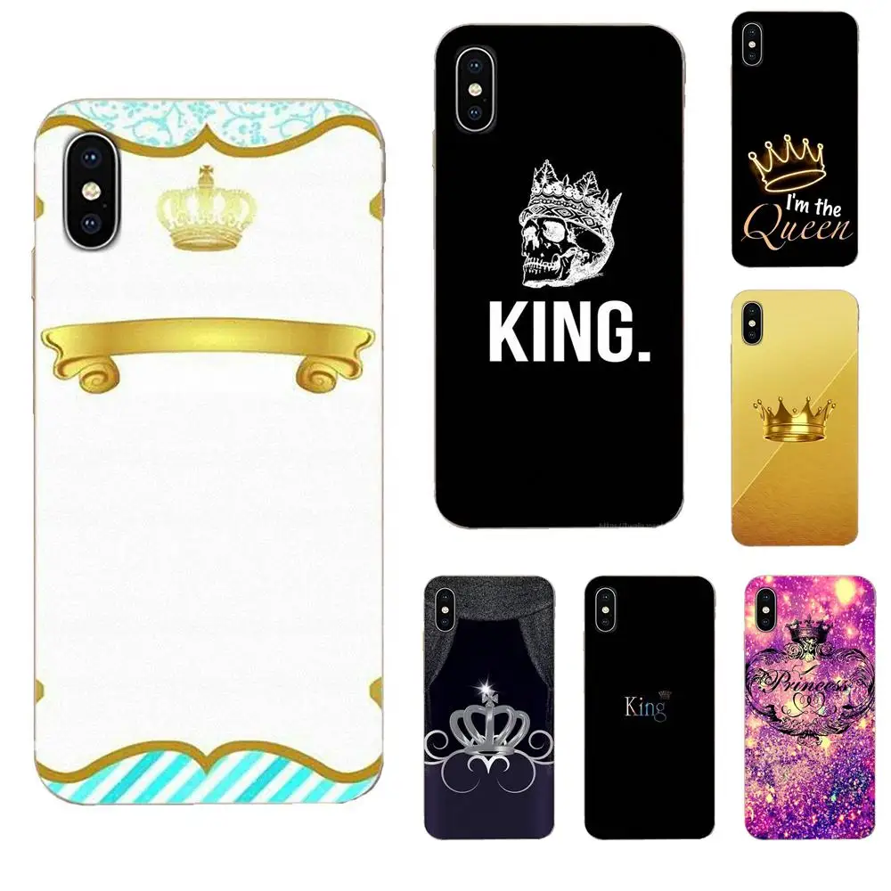 Мягкая Нескользящая ТПУ Кепка King Queen для Samsung Galaxy J1 J3 J4 J5 J6 J7 A10 A20 A20E A3 A40 A5 A50 A7 2016 2017