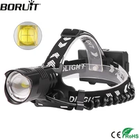 boruit xhp90 2 led powerful headlamp 5000lm 3 mode zoom headlight rechargeable 18650 power bank waterproof camping head torch