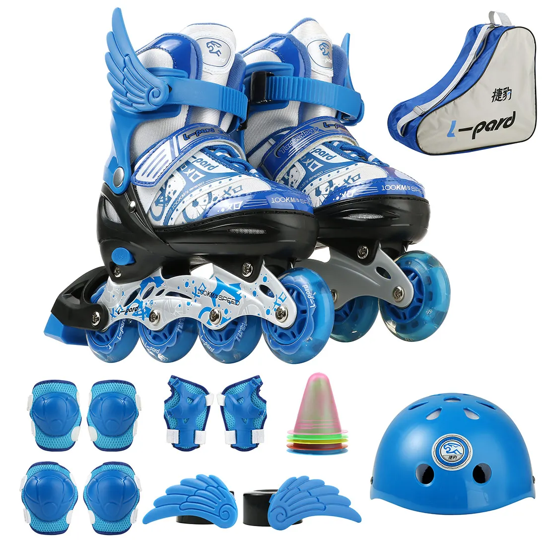 

Pu Leather Children Wheels Skate Shoes Inline Skating Shoes Speedroller Skates Sneakers With Protective Gear For Boys Girl Sport