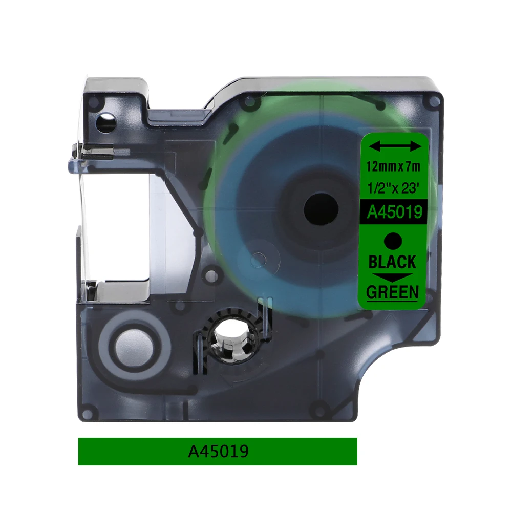 Black on Green Labelife 1 шт Многоцветный 45013 совместимый с Dymo D1 менеджер 12 мм черный на белом фоне ленты с лейблом для этикетка Dymo менеджер 160 280 210 - Цвет: Black on Green