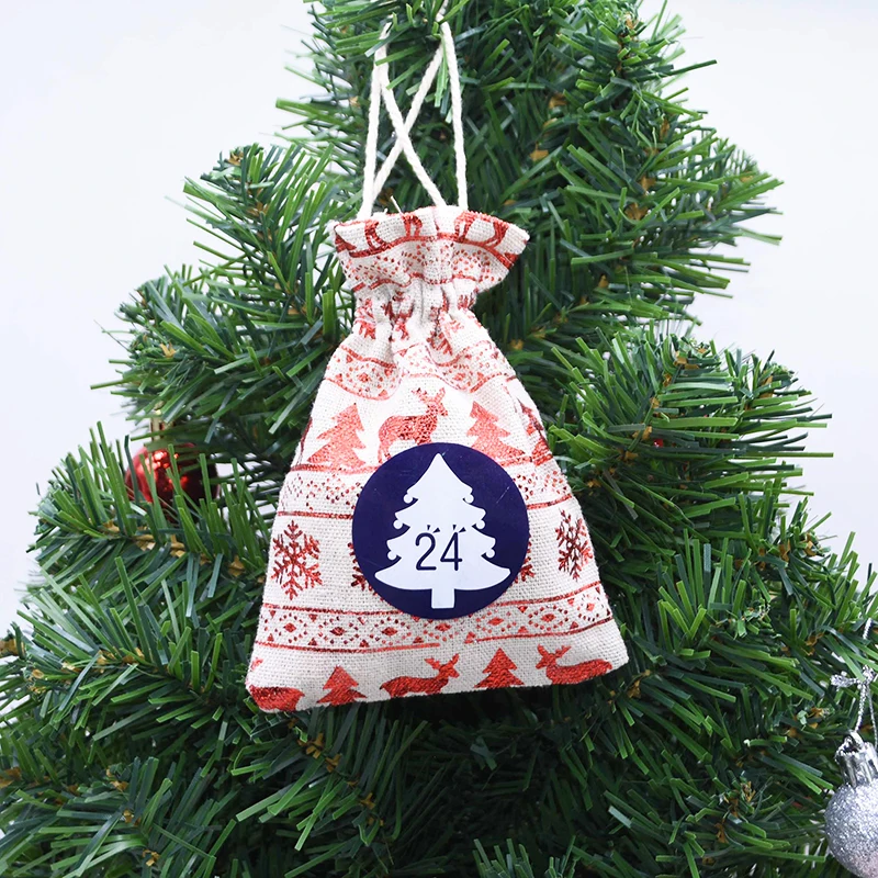 24Pcs/Lot Christmas Advent Calendar Number PVC Sealing Sticker For New Year Xmas Candy Bag Gift Box Signature Label Seal | Дом и сад