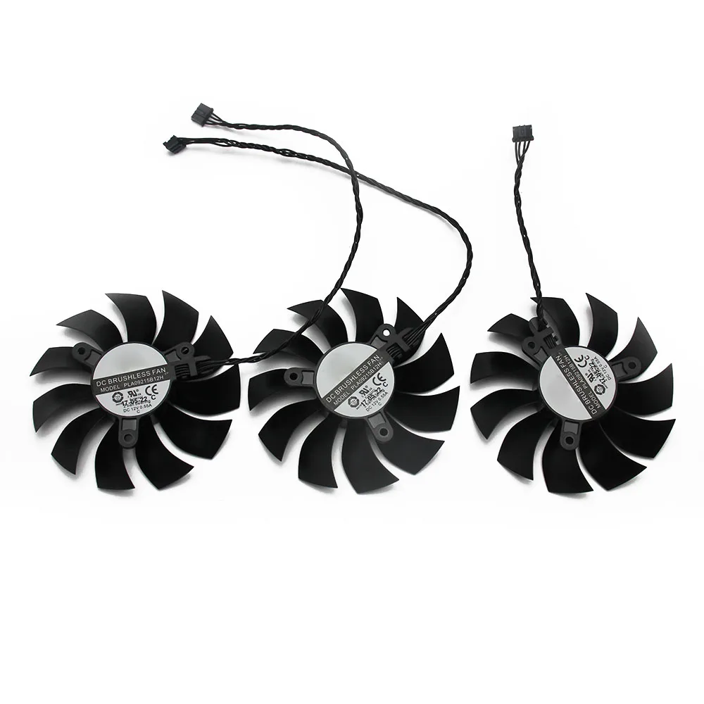 3PCS PLA09215B12H 12V 0.55A 4Pin для EVGA GTX1080TI FTW3 GTX 1080 Ti черный элитный Вентилятор Видеокарта Вентилятор охлаждения - Цвет лезвия: 3PCS
