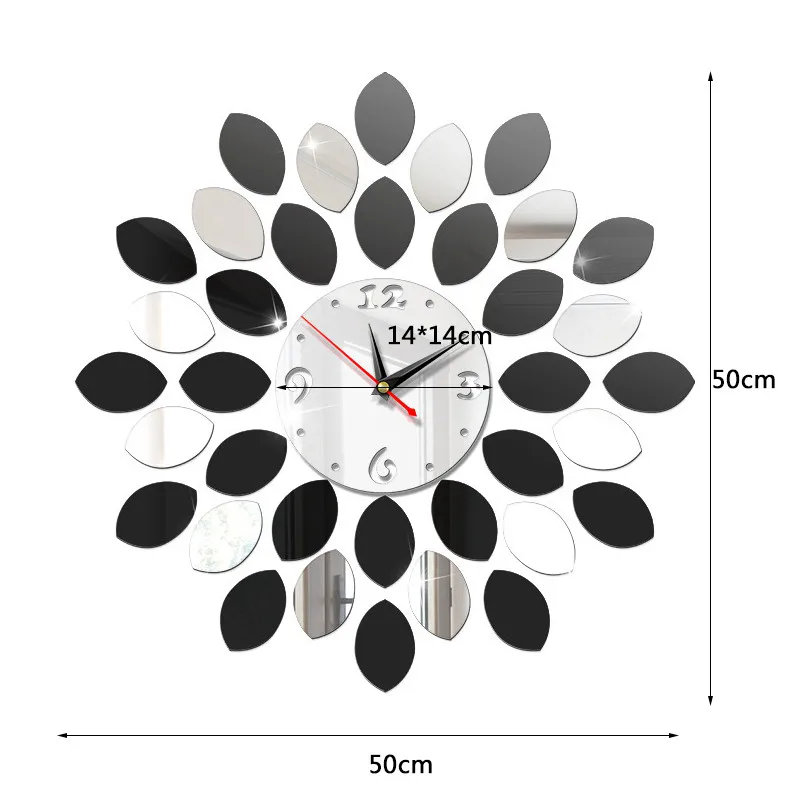 Модные лимонные часы с рамкой настенные зеркальной поверхностью наклейки для