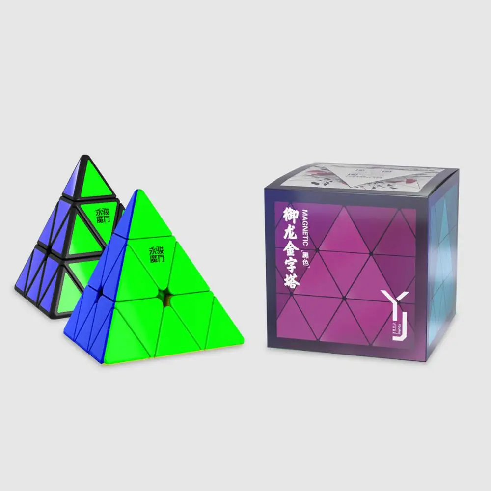 

YJ YuLong M 3x3x3 Magnetic Pyramid Magic Cube Stickerless Black Puzzle Toy for Brain Training cubo magico YJ8389