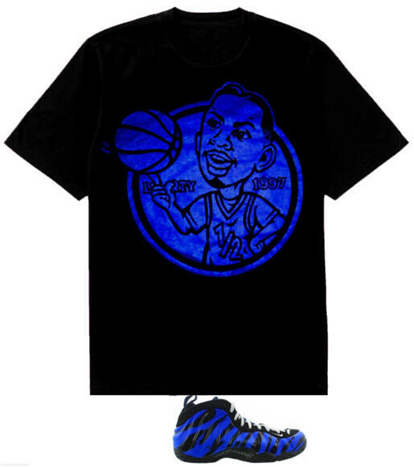 Синяя рубашка с изображением тигра Lil Penny Hardaway Cent Air Foamposite Memphis Pe Cajmear D летняя