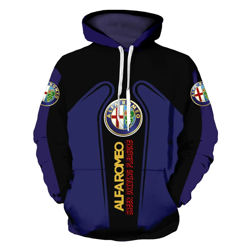 

Новинка, весенне-осенняя брендовая толстовка с логотипом Alfa Romeo, пуловер с 3d-цифровым принтом, свитшот на молнии, куртка