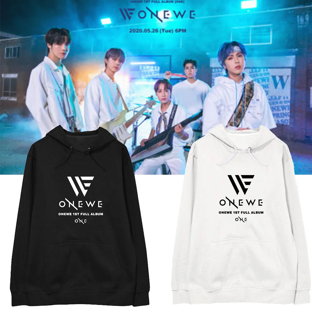 

New Korean Style Kpop Onewe 1st Album One Same Printing Pullover Hoodies Women/men Harajuku Streetwear Hip Hop K-pop Hoodie Tops