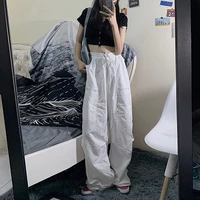 houzhou korean fashion white cargo pants women hip hop streetwear loose oversize wide leg trousers for female harajuku kpop