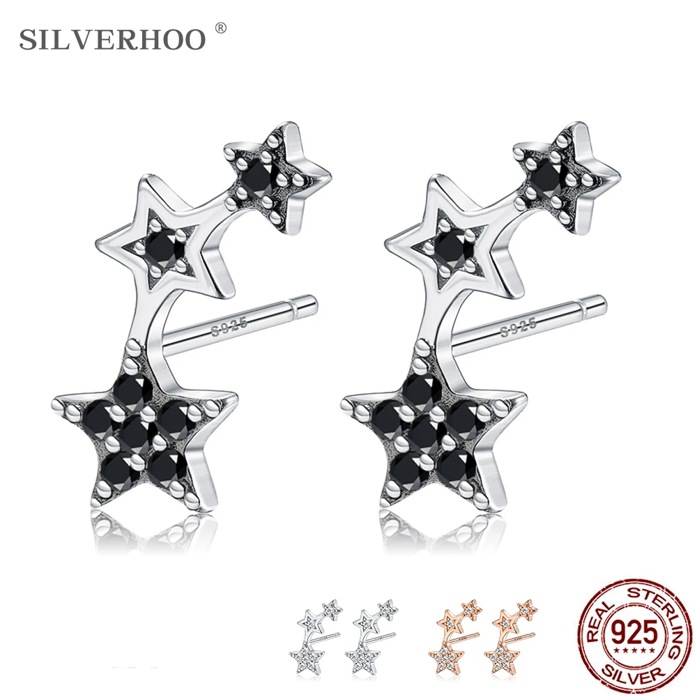 Серебряные серьги манжеты SILVERHOO Аутентичные Разноцветные с фианитами в виде