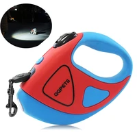 dog leash automatic retractable fiber leash night safety led shining automatic stretching dog hand holding rope pet supplies