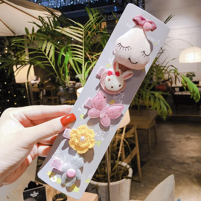 Заколки для волос с бантом в виде кролика девочек 5 шт./компл. милые детские