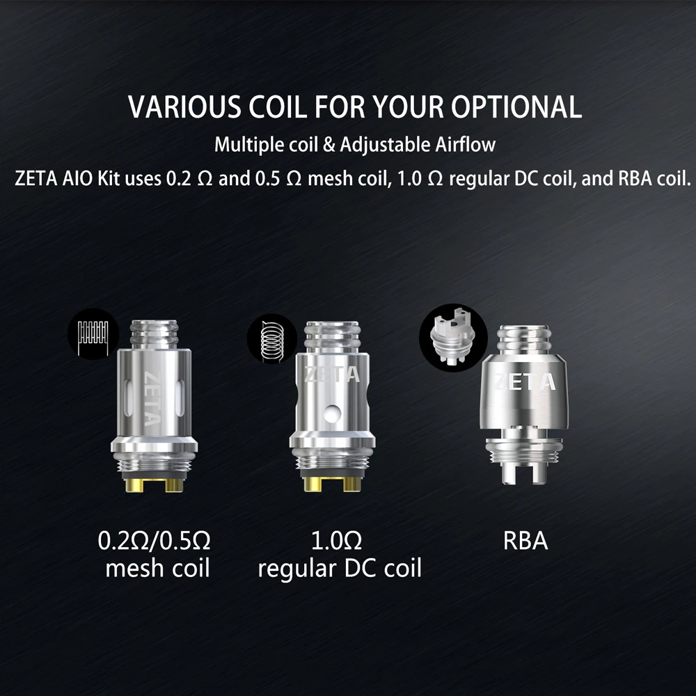Новейший комплект ThinkVape ZETA AIO 60 Вт Pod питание от одного аккумулятора 18650 для бака 3