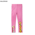 SAILEROADфутболка с рисунком жирафа и розовые леггинсы, платье для девочки, одежда для девочек для маленьких девочек брюки для девочек с изображениями животных для детей; С аппликацией для детей, хлопковые брюки для детей, брюки для девочек