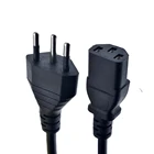 Бразильские силовые кабели с вилкой NBR14136, шнур питания переменного тока IEC320 C13, бразильский 3-контактный штекер, силовой кабель 3x0,75 мм, 1,5 метра