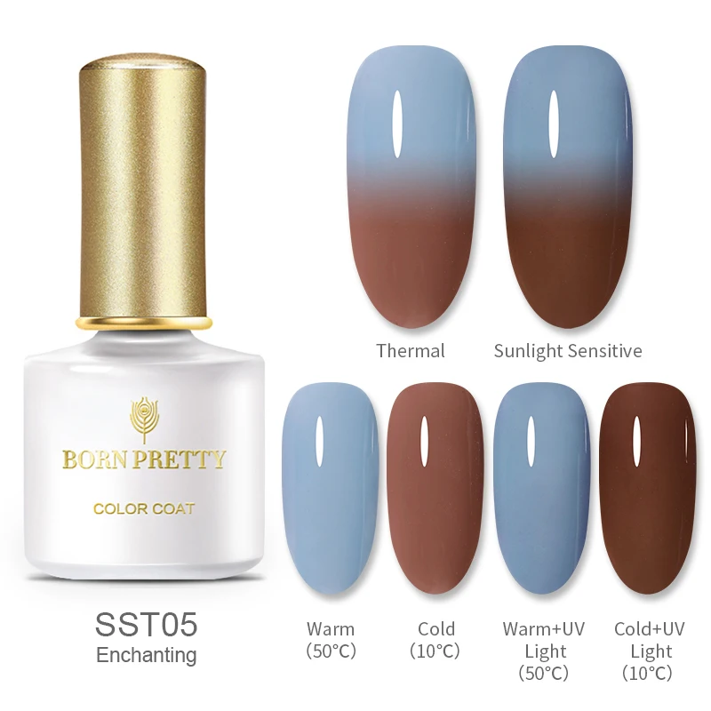 BP-SST05 Солнцезащитный светильник BORN PRETTY, термогель-лак для ногтей, впитывающий Гель-лак, 6 мл, Гель-лак, светильник с температурным эффектом, меняющий цвет - Цвет: BP-SST05