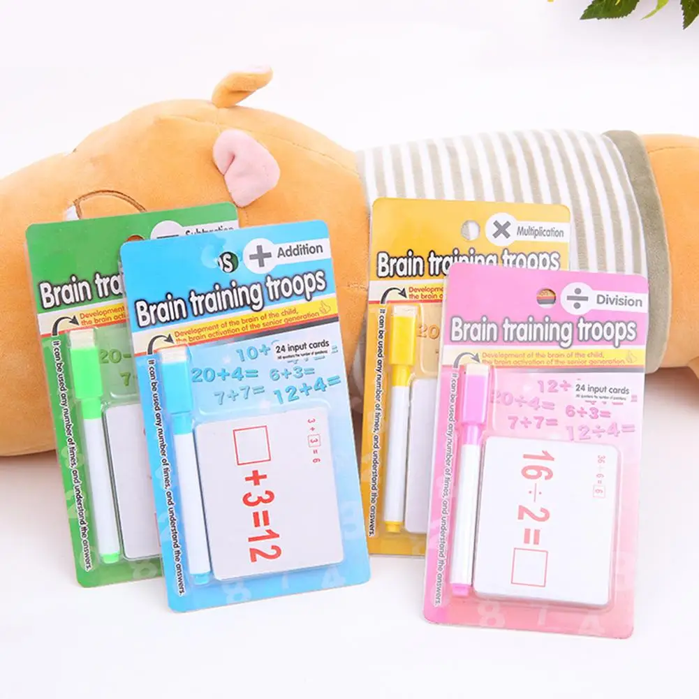 Двухсторонние математические арифметические бумажные карты стирающиеся ручки