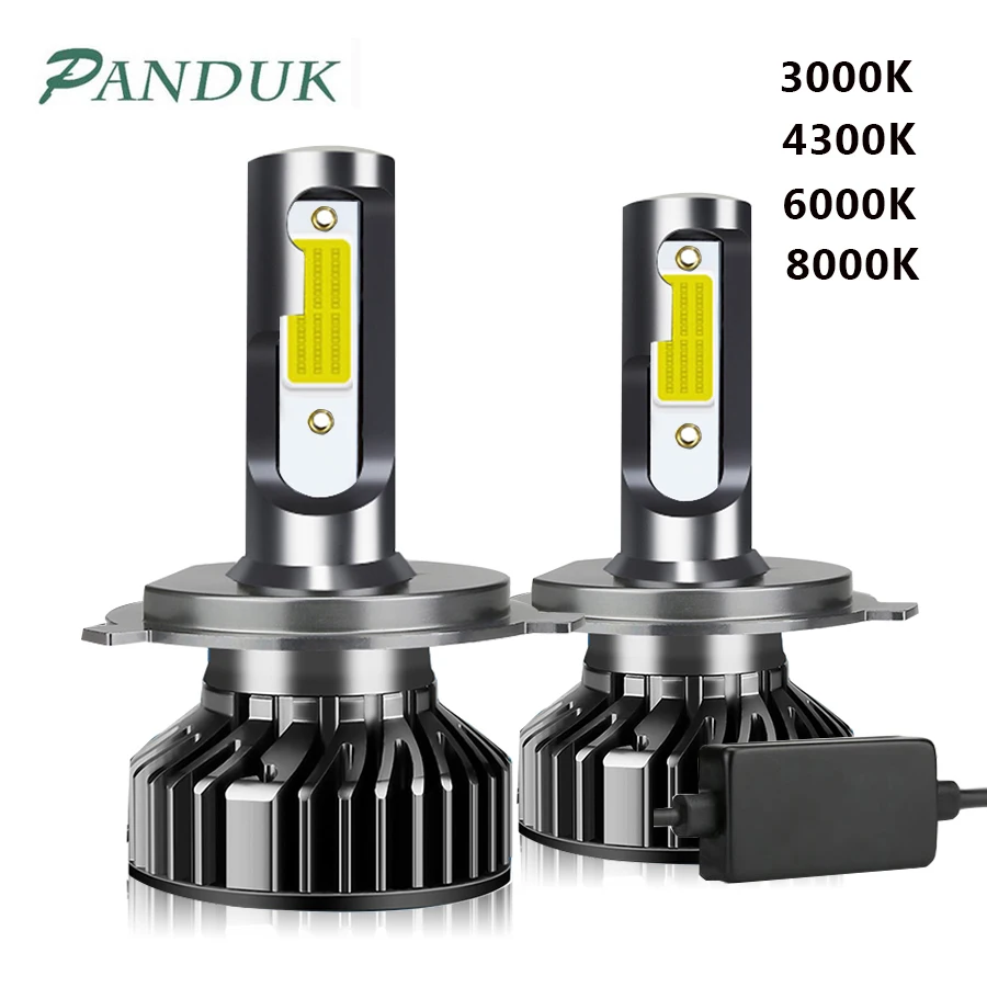 PANDUK светодиодный 3000K 4300K 6000K 8000K 12000LM 12V 9005 HB3 H1 H4 головной светильник H3 H7 H11 9006 HB4 Canbus
