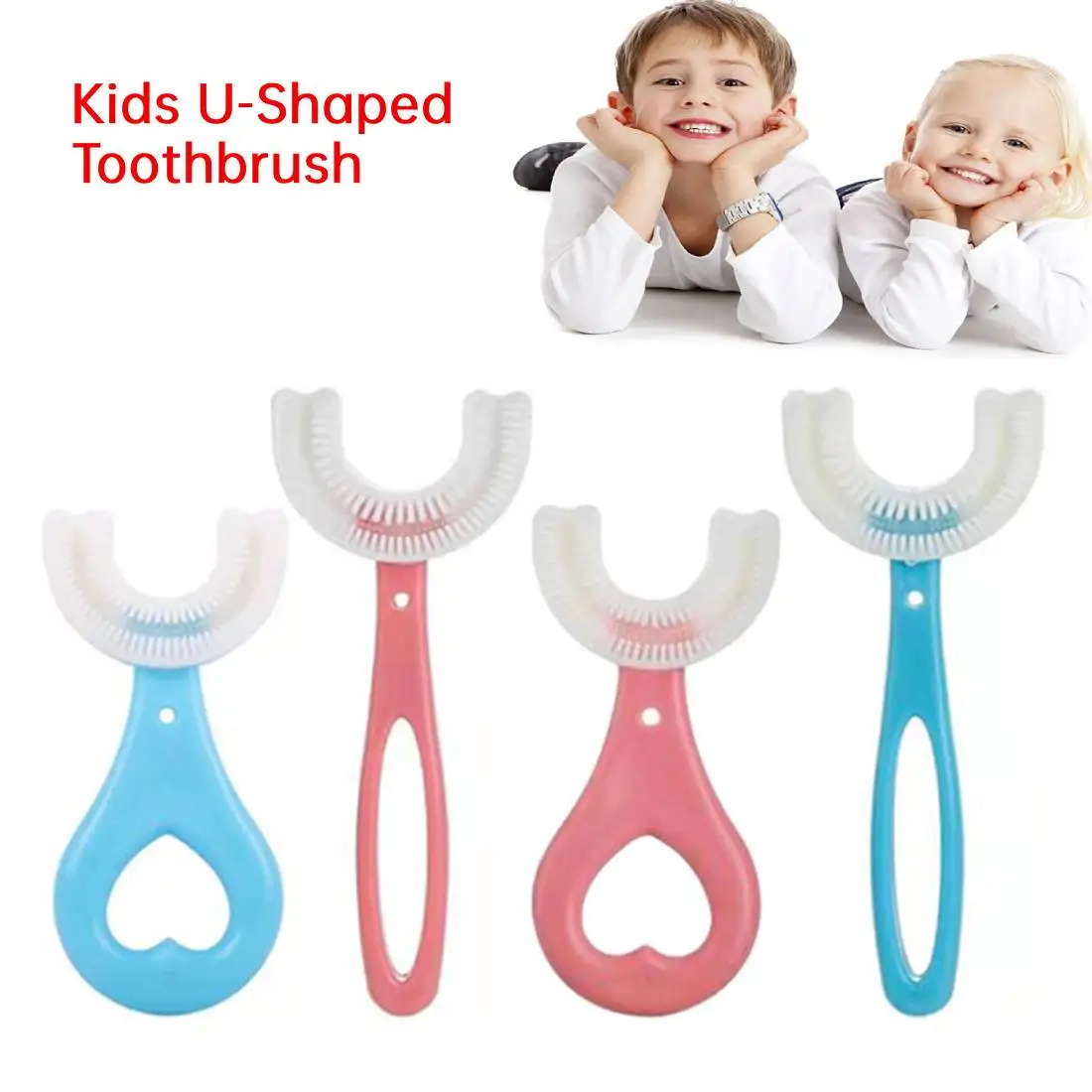 

Детская зубная щетка U-образной формы для тщательного очищения на 360 °, Детская Мягкая зубная щетка для младенцев, уход за ребенком при ротов...