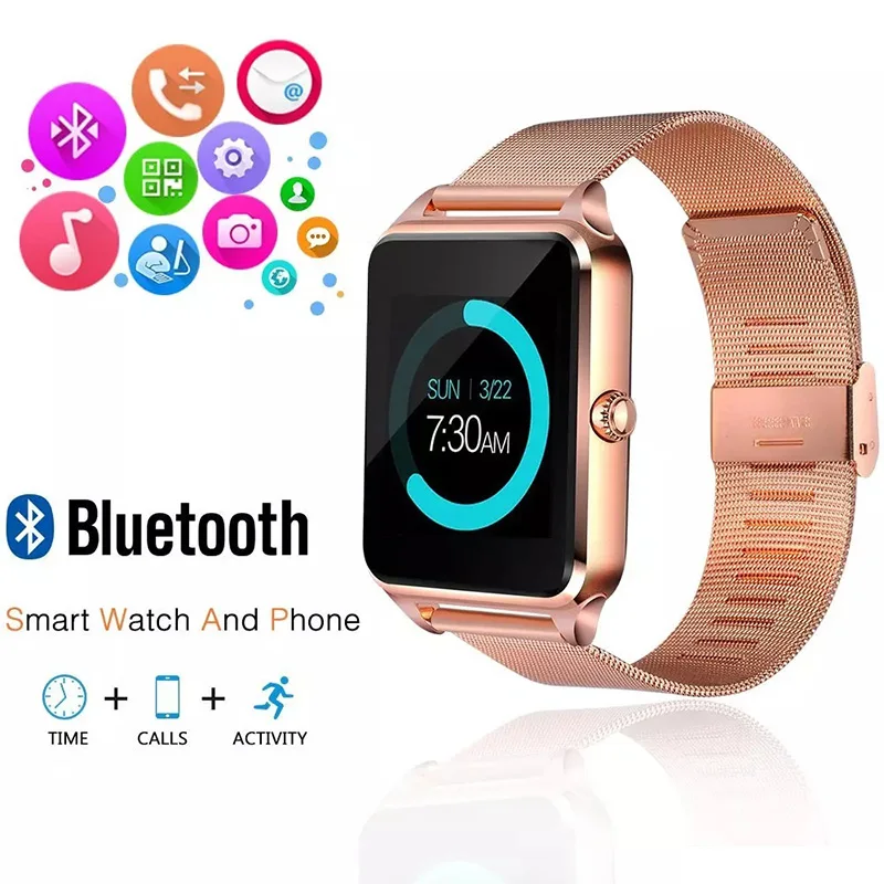 Bluetooth Smart Uhr мужской телефон Uhren для Android удобный uhr Edelstahl SIM фитнес трекер Смарт