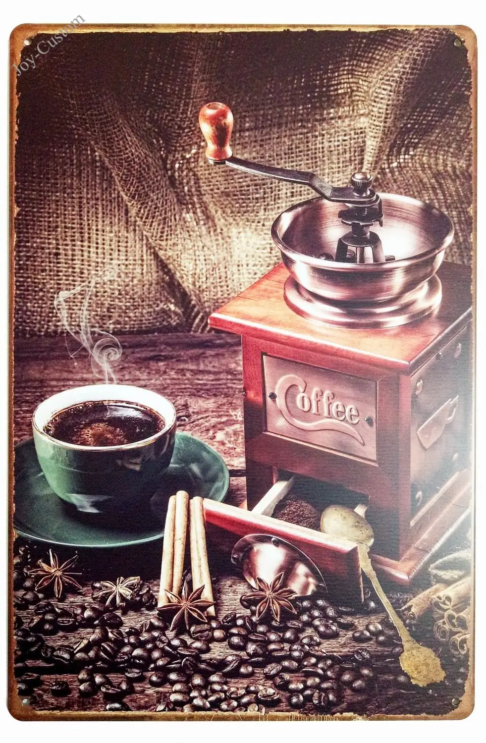 Свежезаваренная коробка с надписью Coffee знак стены Ретро металлическая барная