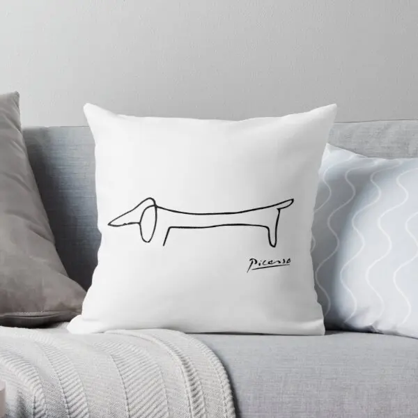 

Pablo Picasso Dog Lump Artwork Sketch Printing Throw Pillow Cover Polyester Peach Skin Decorative Wedding Pillows not include
