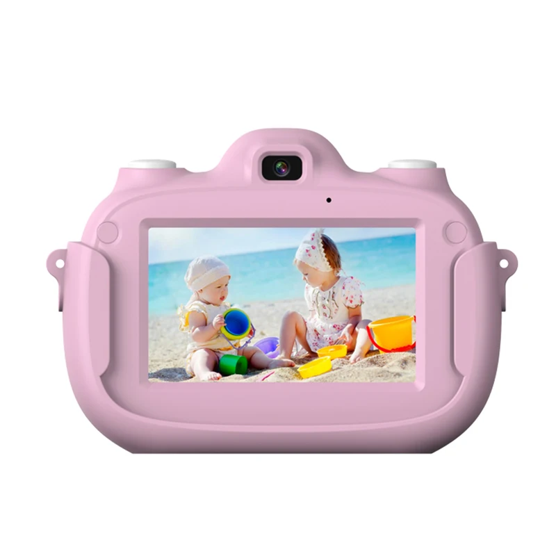 Цифровая камера для детей 3 дюймовый сенсорный экран двойной объектив мультяшная