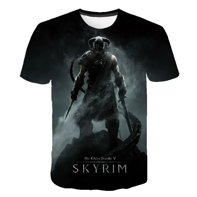 

The Elder Scrolls V SKYRIM 3D Print T-shirt Game Men Women Fashion O-Neck Short Sleeve T Shirt Hip Hop Streetwear Tees Tops Male