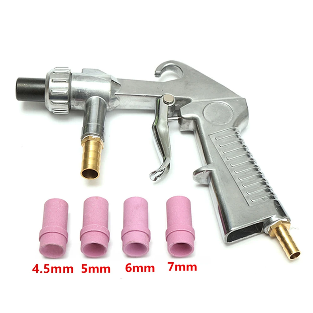 

Sandblaster Air Siphon Feed Blast Gun with 4pcs Metal Ceramic Nozzles Tip Pneumatic Abrasive Sand Blasting Tool Sprayer Gun