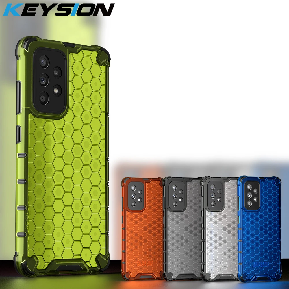 

KEYSION Shockproof Case for Samsung A52 5G A72 A42 A32 A12 A02S A22 A82 A51 A71 Honeycomb Phone Cover for Galaxy M62 M12 F62 F52