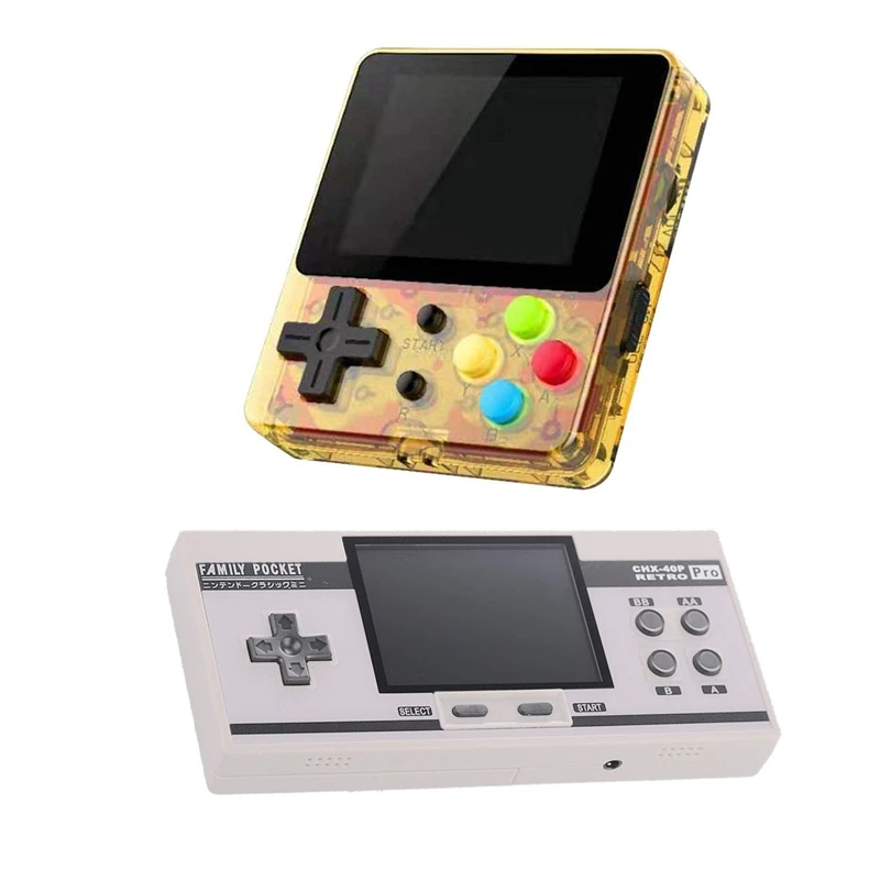 2Pcs Handheld Game Console: 1Pcs 3.0-Inch Sn Player 348 Games White &amp 2.4 Inch IPS 188 Classic Gold | Электроника