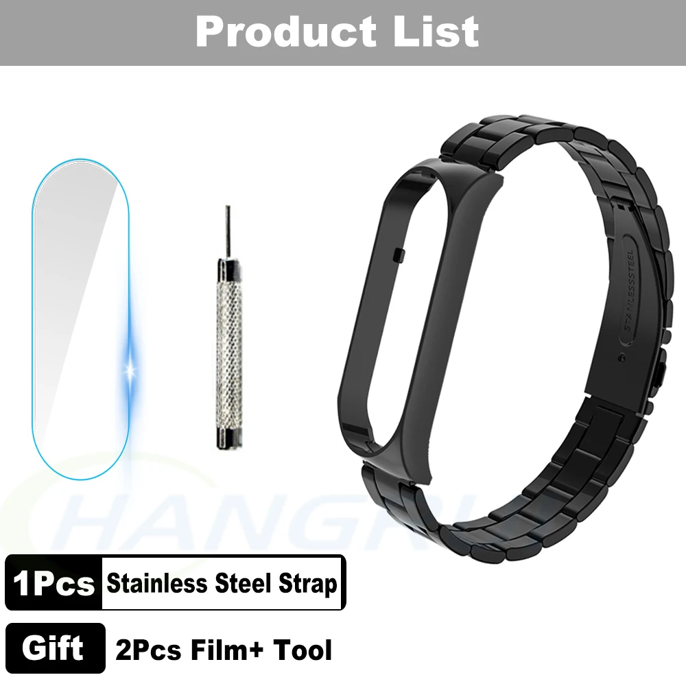 

2021 Metal Strap For Xiaomi Mi Band 6 Global Version Replacement Wristbands For Mi Band 6/5 NFC Bracelet Stainless Steel Strap