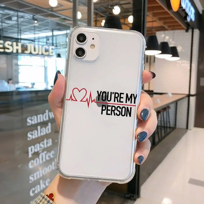 

Greys Anatomy Phone Case Transparent for iPhone 11 12 mini pro XS MAX 8 7 6 6S Plus X 5S SE 2020 XR