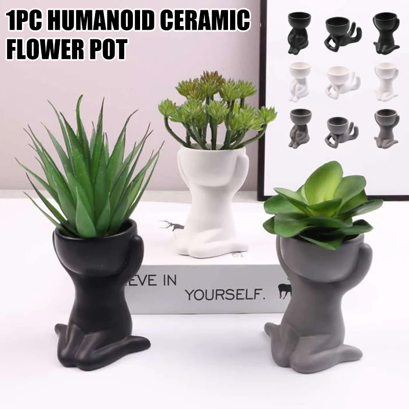 

Humanoid Ceramic Flower Pot Vase Portrait Vase Fleshy Flower Pot Flower Arrangement Vase Home Decoration Birthday Gift J
