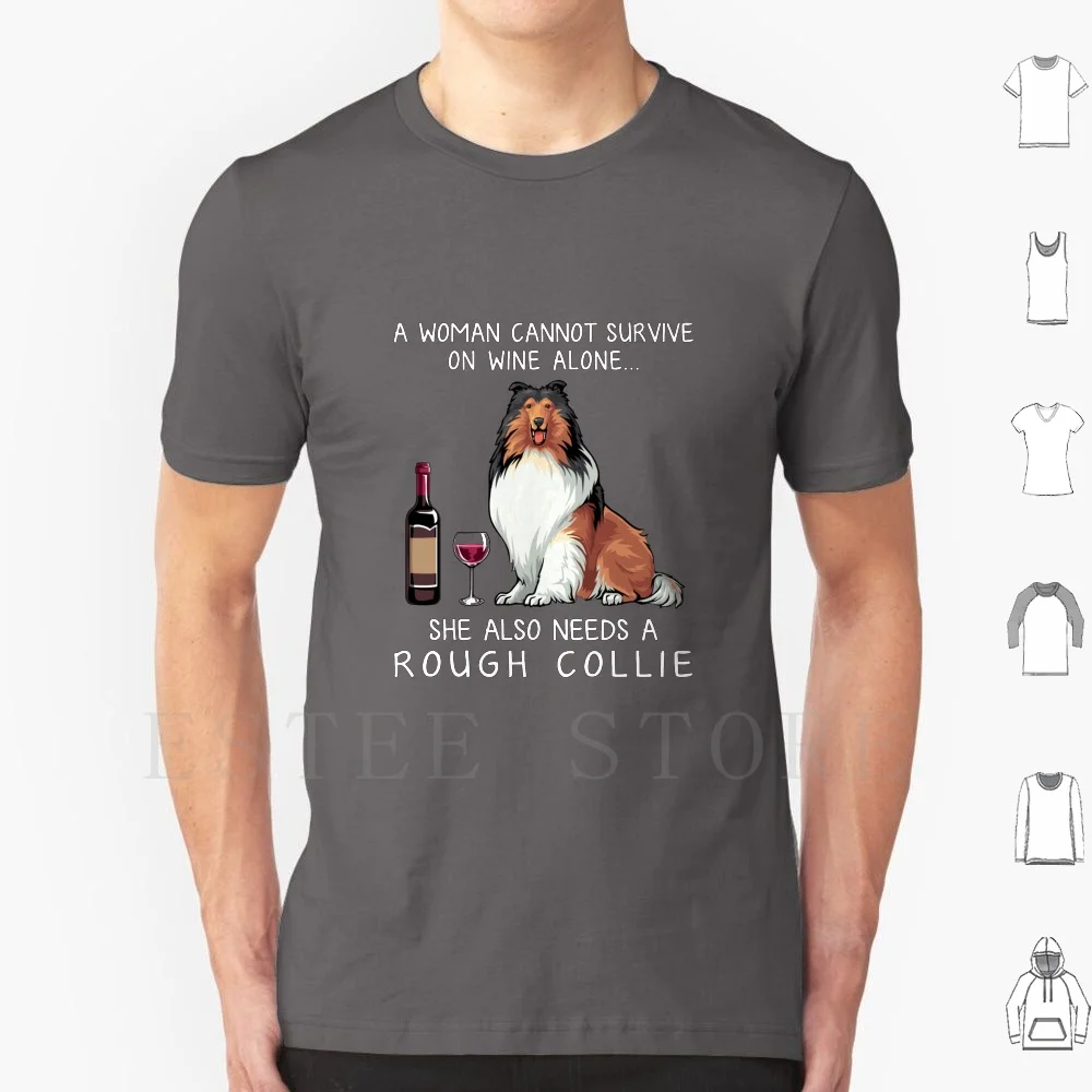 

Грубая забавная футболка с изображением колли и вина, Мужская хлопковая футболка 6Xl, собака, собака, мама, забавная собака, собака и вино, заб...