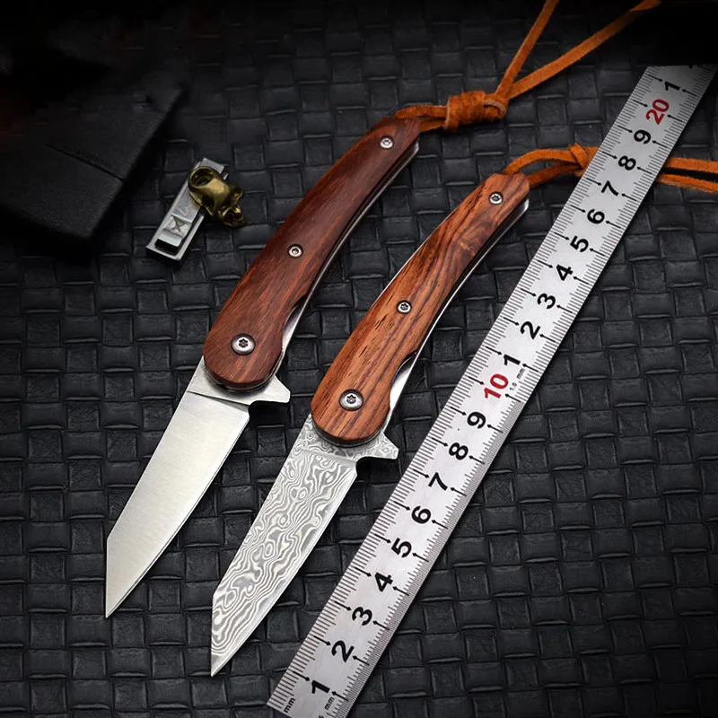 Походный складной тактический нож с шарикоподшипником D2/дамасская сталь для