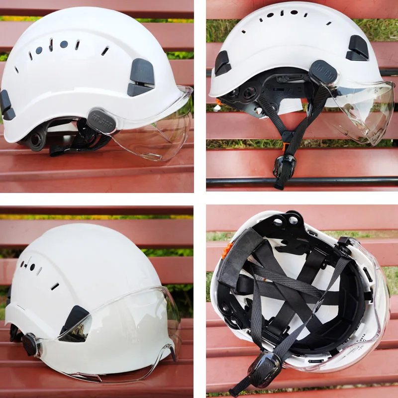 

Safety Helmet With Goggles Construction Hard Hat High Quality ABS Protective Helmets Work Cap For Working Climbing Riding