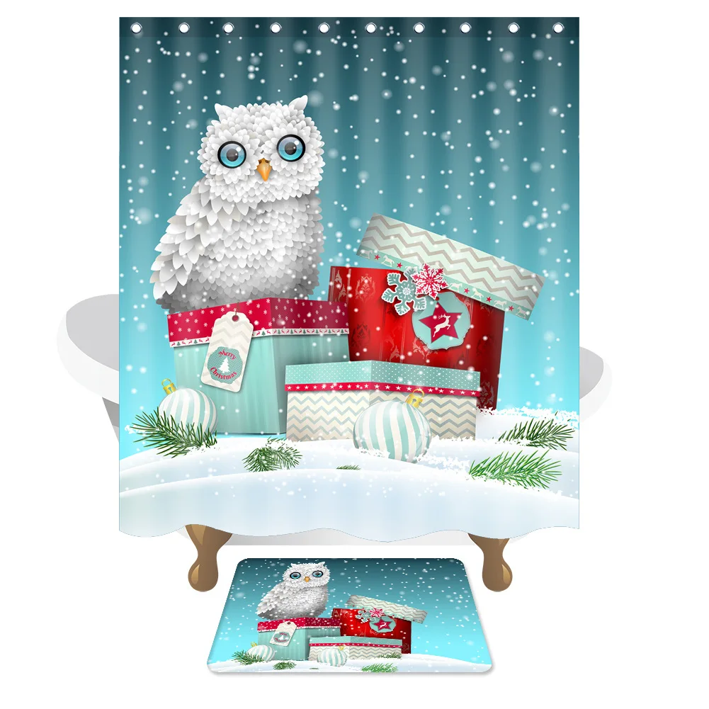 Коврик для ванной из микрофибры в рождественском стиле Нескользящий Резиновый