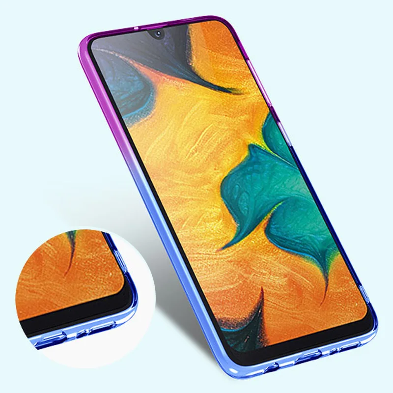 Градиентный цвет для samsung Galaxy A10 A20 A50 A80 чехол ультра-тонкий противоударный Samsun A30